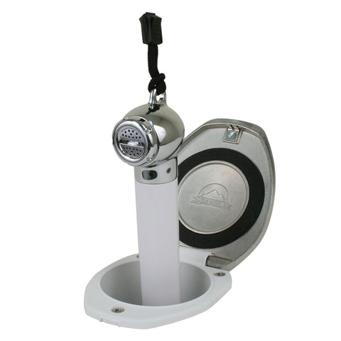 Scandvik White SS Recessed Transom Shower Handle/Hose - Vertical/Horizontal Mount - 6 Hose