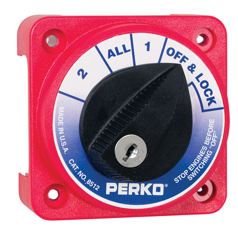 Perko Compact Medium Duty Battery Selector Switch w/Key Lock