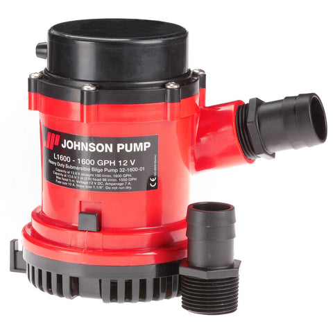 Johnson Pump 2200 GPH Bilge Pump 1-1/8" Hose 12V Threaded Port