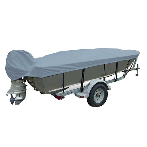 Carver Poly-Flex II Extra Wide Series Styled-to-Fit Boat Cover f/16.5 V-Hull Fishing Boats - Grey