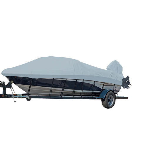 Carver Sun-DURA Styled-to-Fit Boat Cover f/24.5 V-Hull Runabout Boats w/Windshield Hand/Bow Rails - Grey