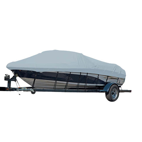 Carver Sun-DURA Styled-to-Fit Boat Cover f/18.5 Sterndrive V-Hull Runabout Boats (Including Eurostyle) w/Windshield Hand/Bow Rails - Grey