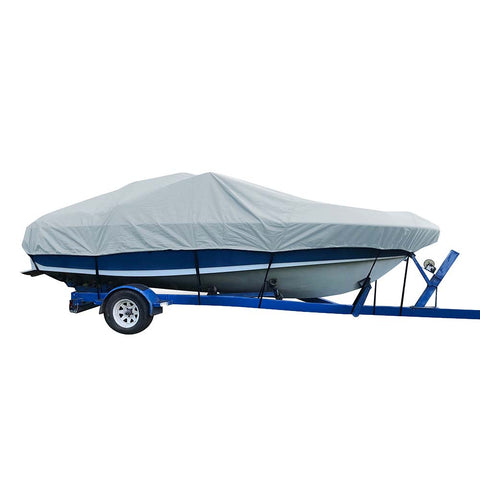 Carver Sun-DURA Styled-to-Fit Boat Cover f/20.5 V-Hull Low Profile Cuddy Cabin Boats w/Windshield Rails - Grey