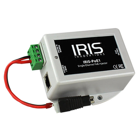 Iris Single Channel PoE Injector - 8-36VDC Input Voltage  48VDC Output