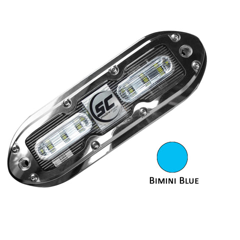 Shadow-Caster SCM-6 LED Underwater Light w/20' Cable - 316 SS Housing - Bimini Blue