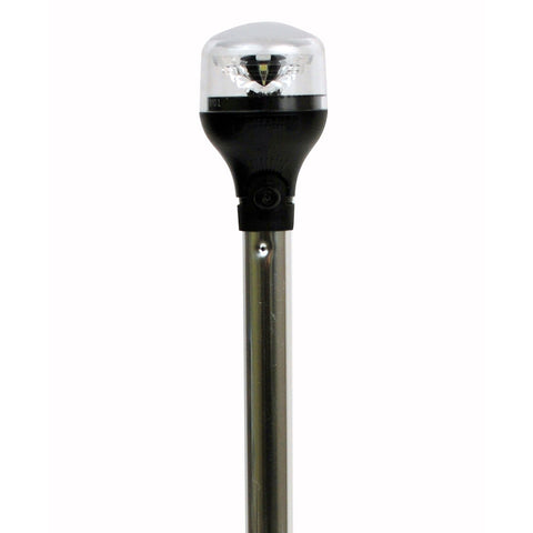 Attwood LightArmor All-Around Light - 20" Aluminum Pole - Black Vertical Composite Base w/Adapter