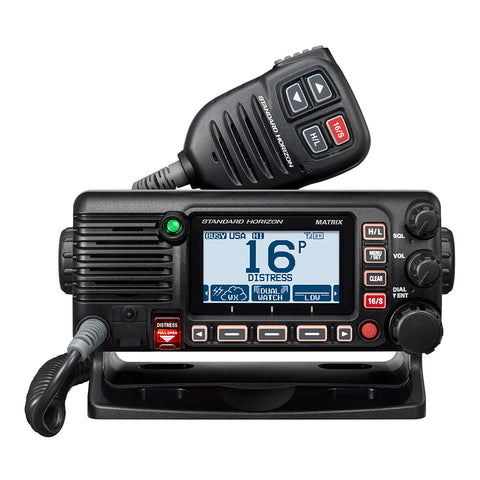 Standard Horizon GX2400B Matrix Black VHF w/AIS, Integrated GPS, NMEA 2000 30W Hailer,  Speaker Mic