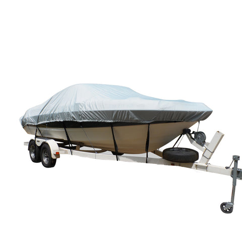 Carver Flex-Fit PRO Polyester Size 3 Boat Cover f/Fish  Ski Boats I/O or O/B  Wide Bass Boats - Grey