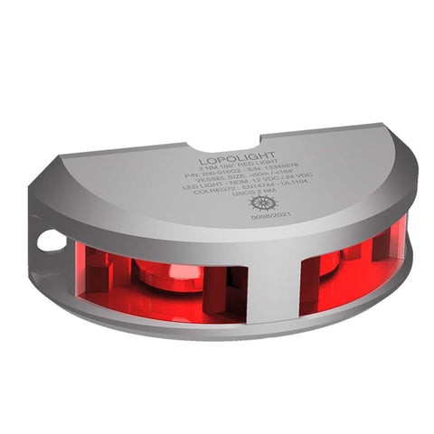 Lopolight Series 200-016 - Navigation Light - 2NM - Vertical Mount - Red - Silver Housing