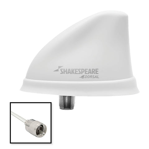 Shakespeare Dorsal Antenna White Low Profile 26 RGB Cable w/PL-259